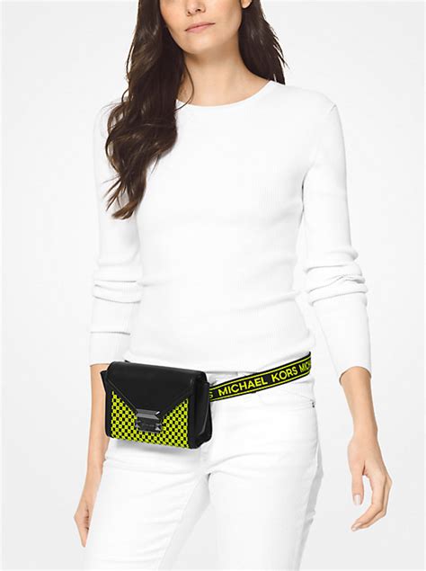 michael kors mini neon yellow crossbody|Whitney Mini Neon Checkerboard Logo Leather Convertible.